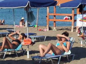 In spiaggia a Faliraki